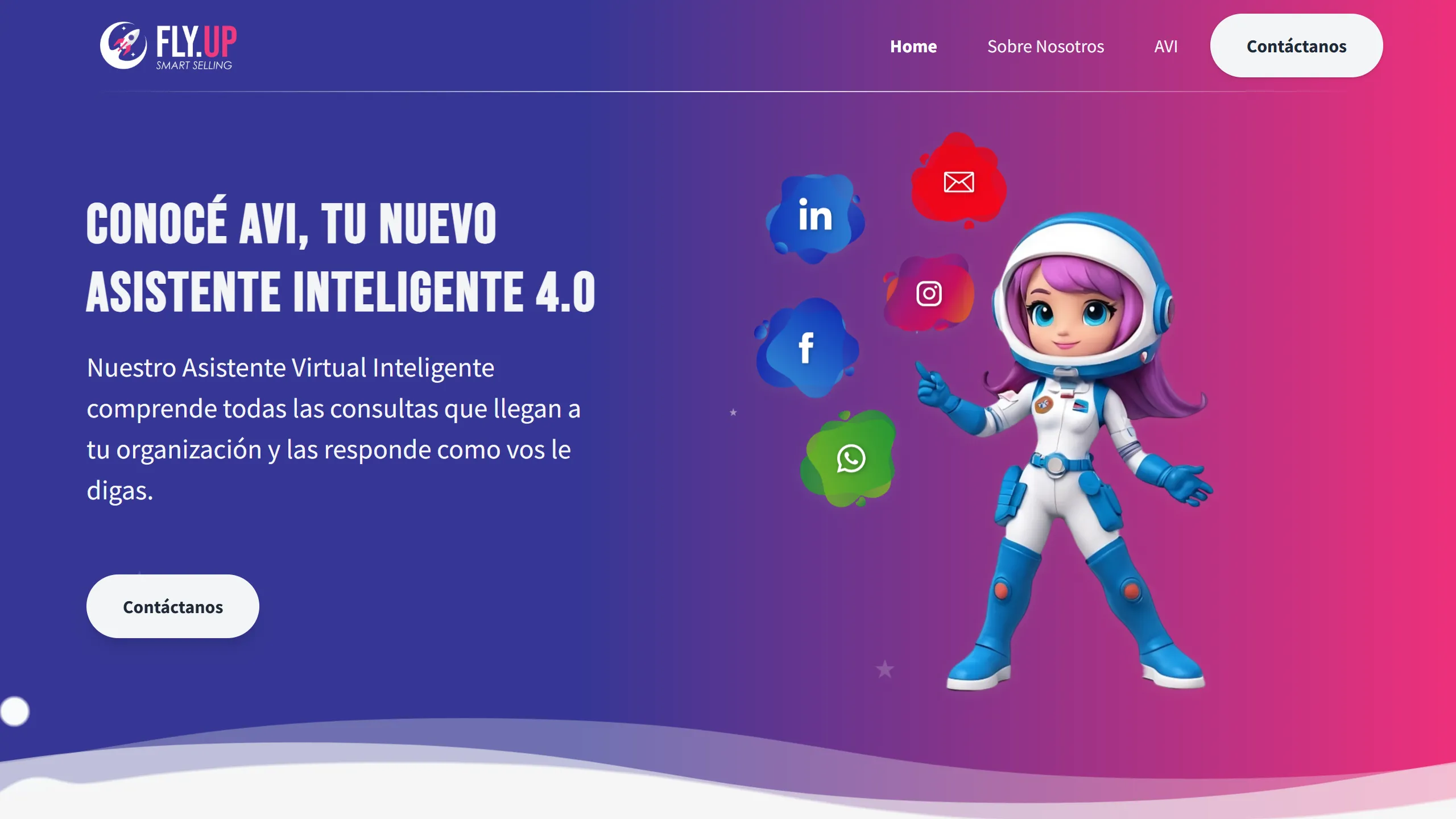 Landing page de FlyUp